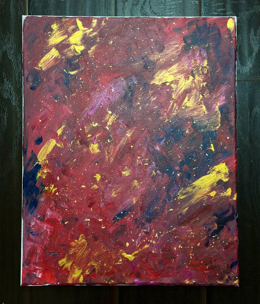 16x20 strawberry galaxy abstract painting