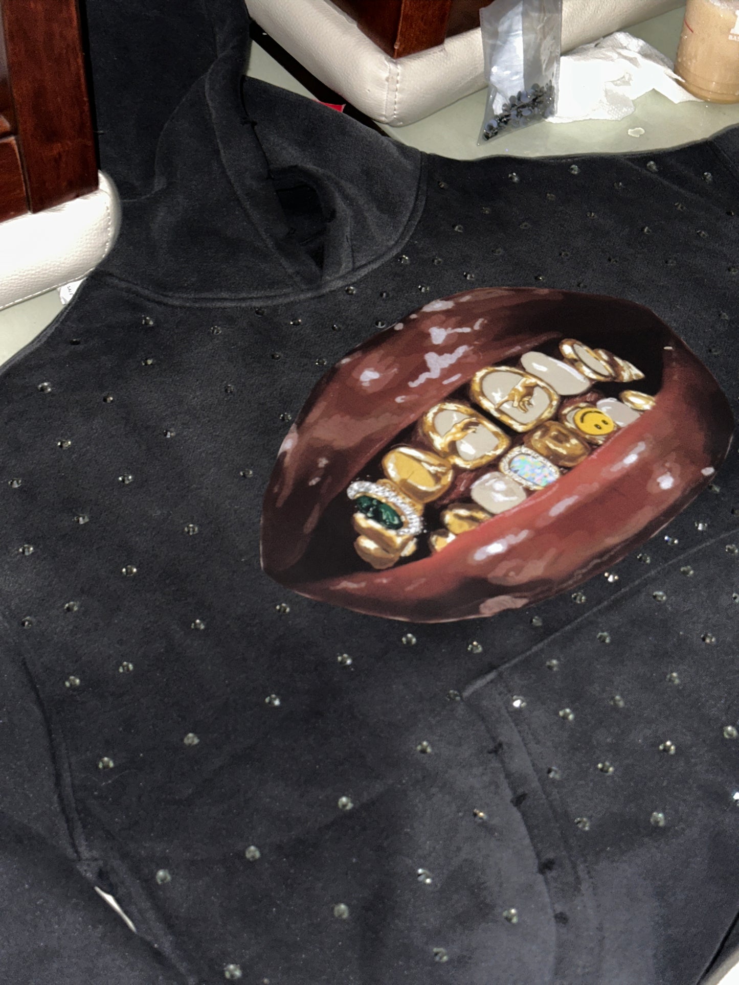 PREORDER “Smile for me” series LIMITED EDITION Rhinestone Hoodie #1