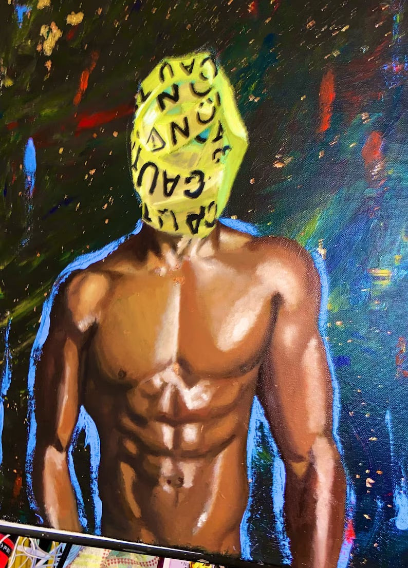 16x20 oil painting “caution”