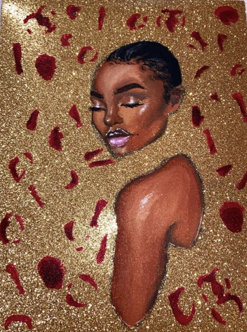8x10 rose bath original painting